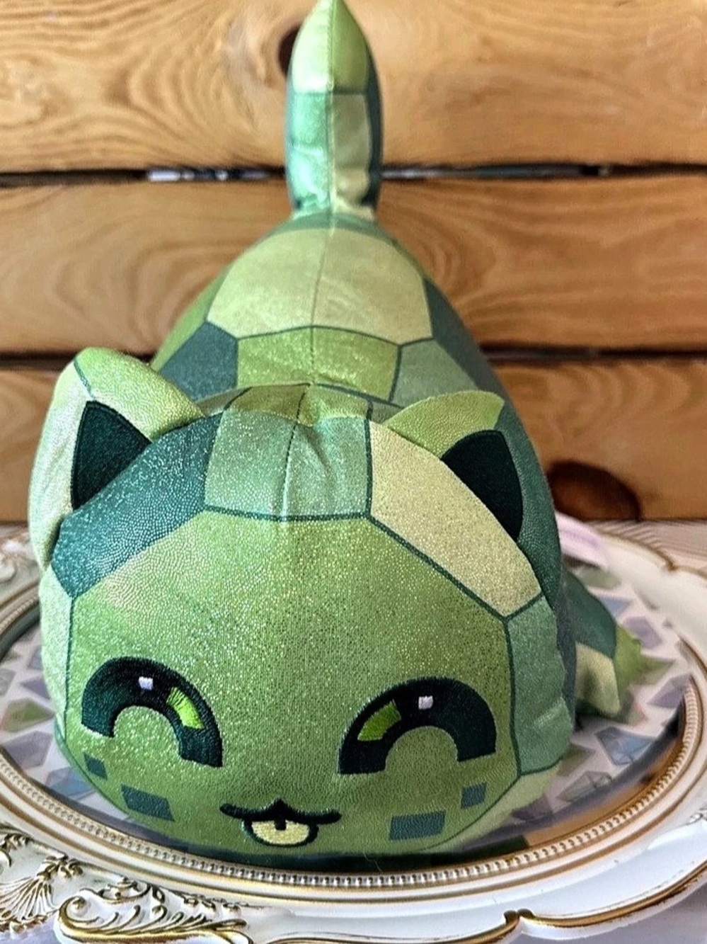 Aphmau  Cat MeeMeows Plush Green Geometric 11”
